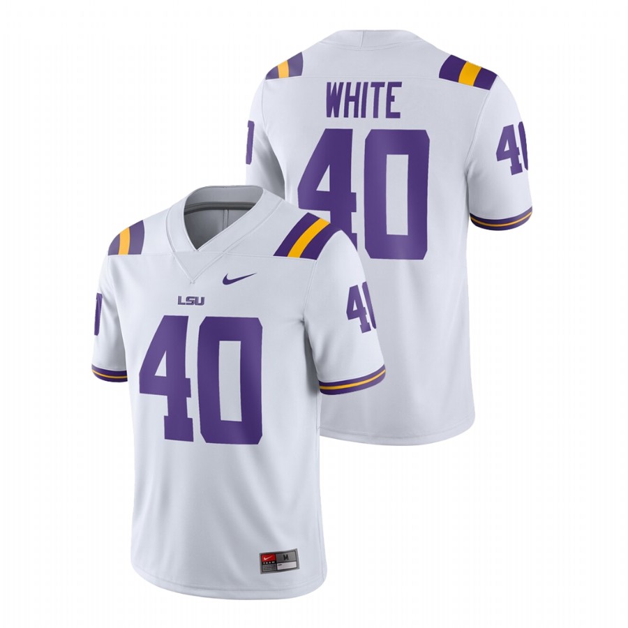 Men's White Nike Devin White LSU Tigers Football Game Jersey