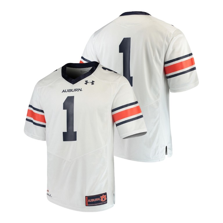 Men's White Under Armour College Football Auburn Tigers Team Replica Jersey