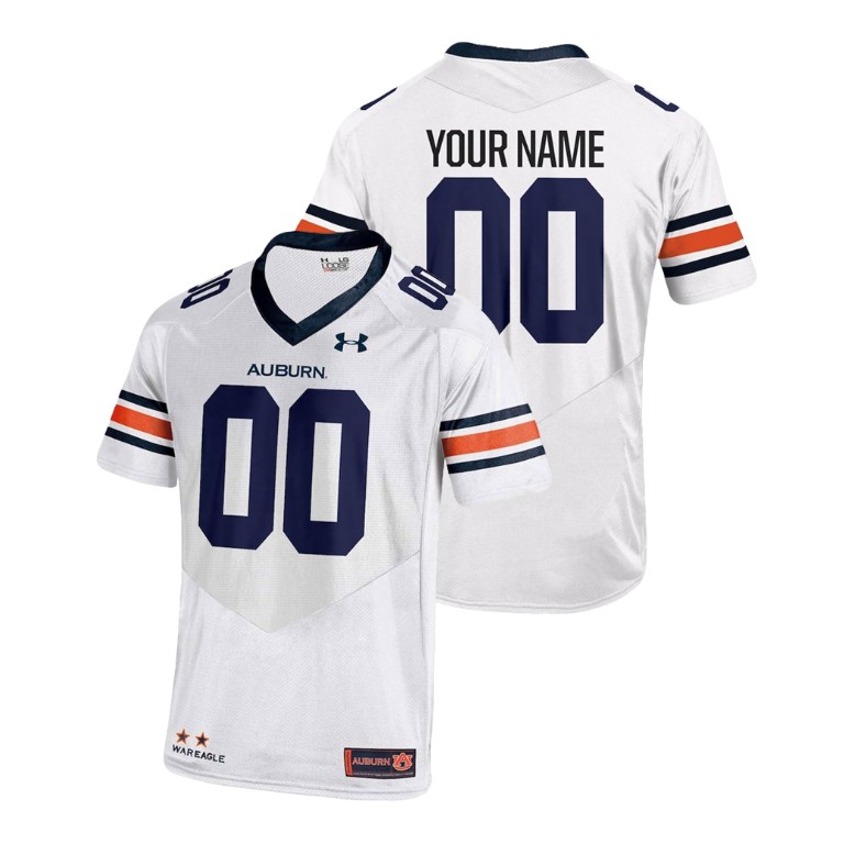 Men's White Under Armour Custom College Football Auburn Tigers 2018 Replica Jersey