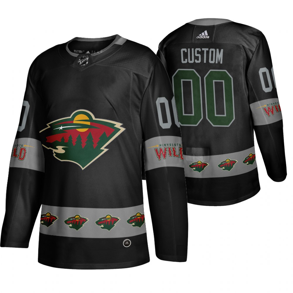 Men's Wild #00 Custom Logo sleeve Breakaway Jersey Black