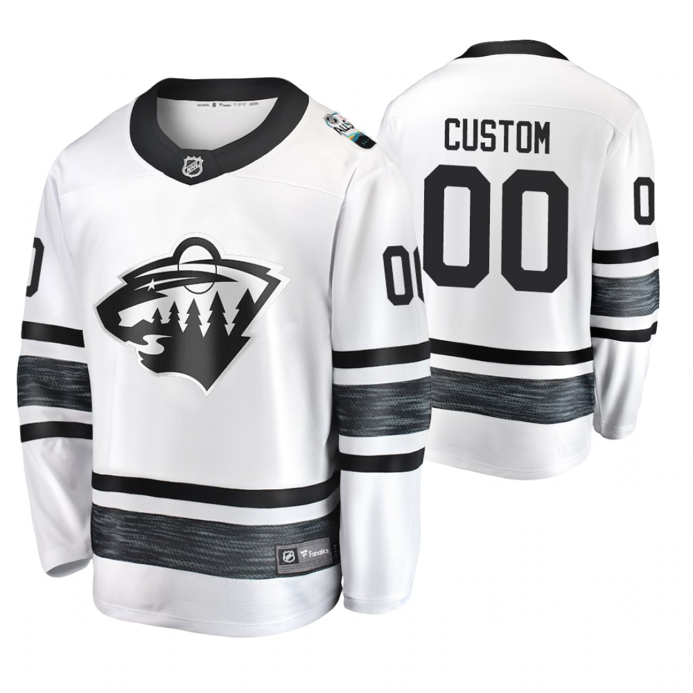 Men's Wild #00 Custom White 2019 NHL All-Star Jersey