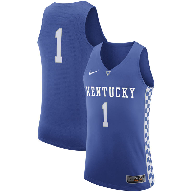 Men's Wildcats #1 Royal Authentic Basketball Jersey