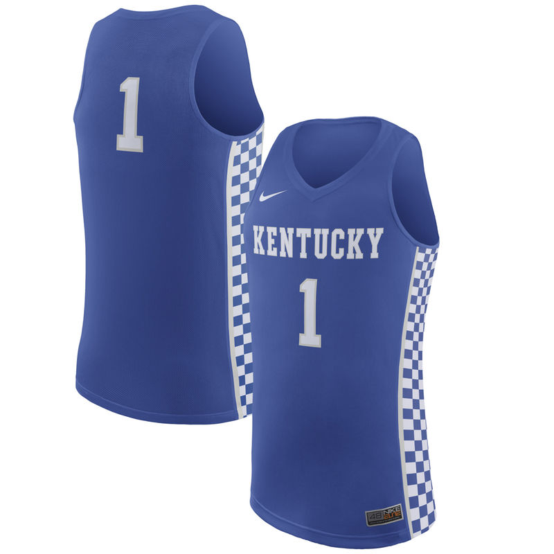 Men's Wildcats #1 Royal Replica Basketball Jersey