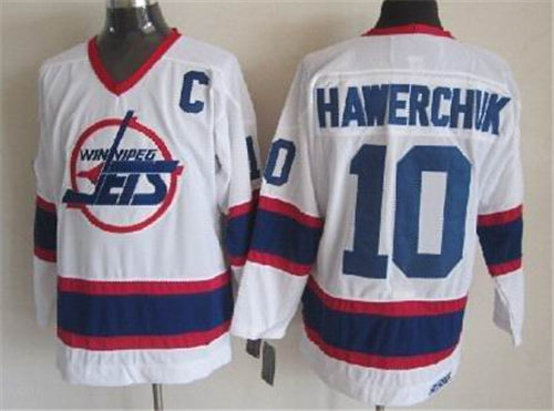 Men's Winnipeg Jets #10 Dale Hawerchuk White CCM Vintage Throwback  Jersey