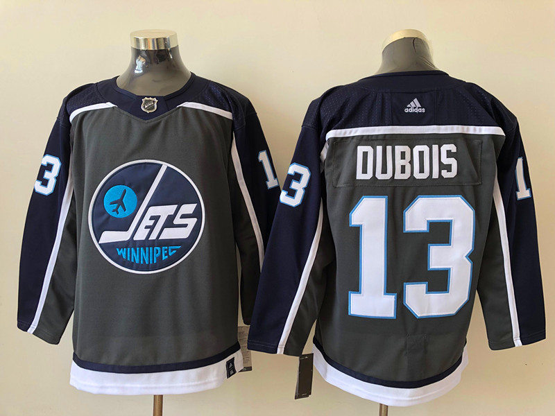 Men's Winnipeg Jets #13 Pierre-Luc Dubois adidas Gray 2021 NHL Season Reverse Retro Stitched Stitched