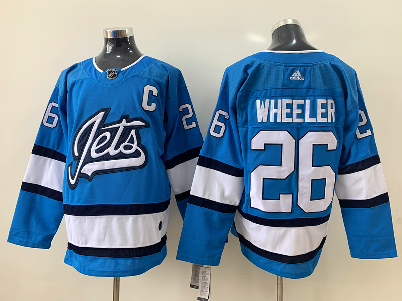 Men's Winnipeg Jets #26 Blake Wheeler adidas Blue Alternate Jersey Stitched