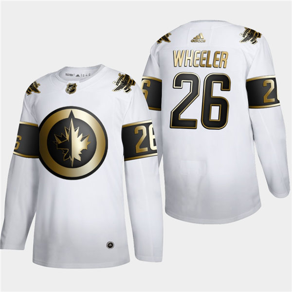 Men's Winnipeg Jets #26 Blake Wheeler adidas NHL Golden Edition White Authentic Jersey Stitched‘’