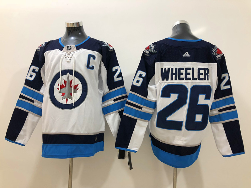 Men's Winnipeg Jets #26 Blake Wheeler adidas White Away Jersey Stitched