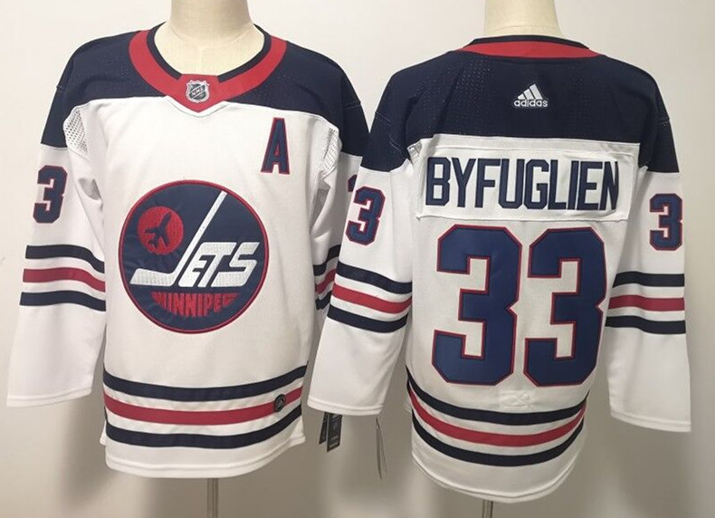 Men's Winnipeg Jets #33 Dustin Byfuglien White Heritage Jersey Stitched