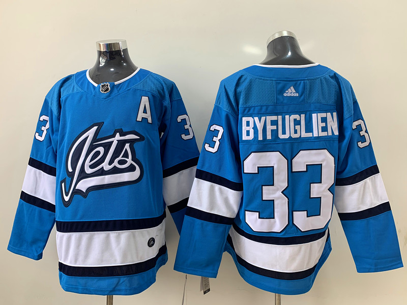 Men's Winnipeg Jets #33 Dustin Byfuglien adidas Blue Alternate Jersey Stitched