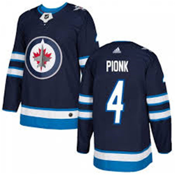 Men's Winnipeg Jets #4 Neal Pionk adidas Navy Home Jersey Stitched