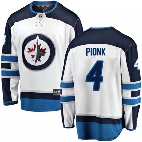 Men's Winnipeg Jets #4 Neal Pionk adidas White Away Stitched NHL Jersey Stitched