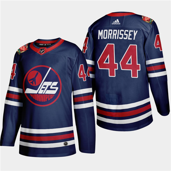 Men's Winnipeg Jets #44 Josh Morrissey adidas 2019-20 Navy Heritage WHA Classic Jersey Stitched
