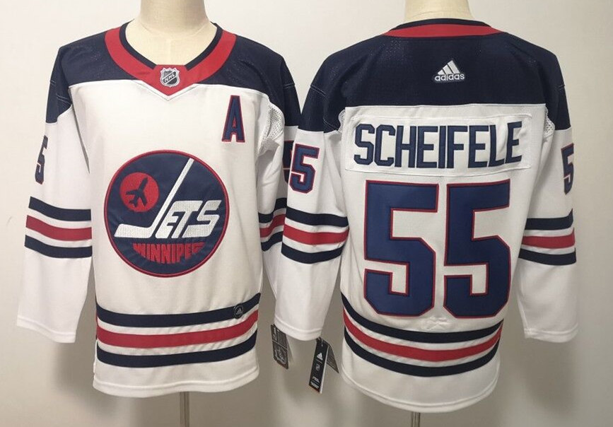 Men's Winnipeg Jets #55 Mark Scheifele White Heritage Jersey Stitched