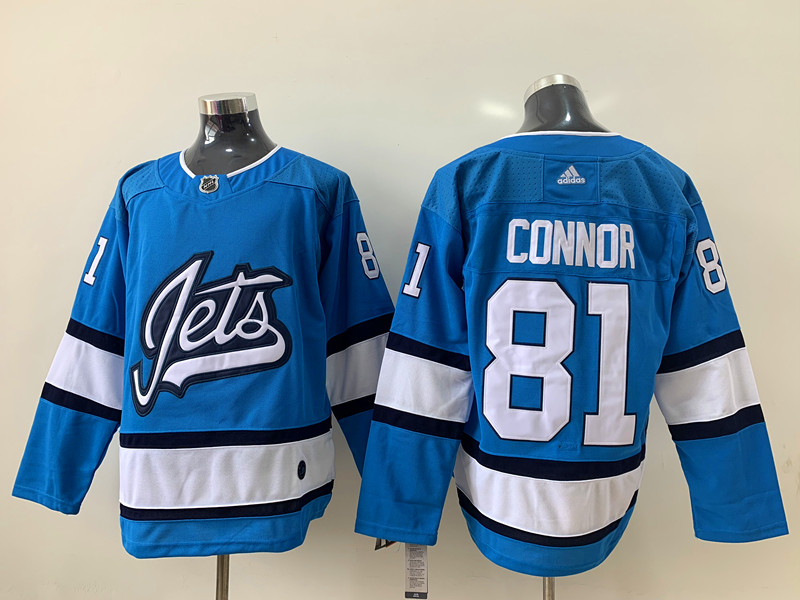Men's Winnipeg Jets #81 Kyle Connor adidas Blue Alternate Jersey Stitched