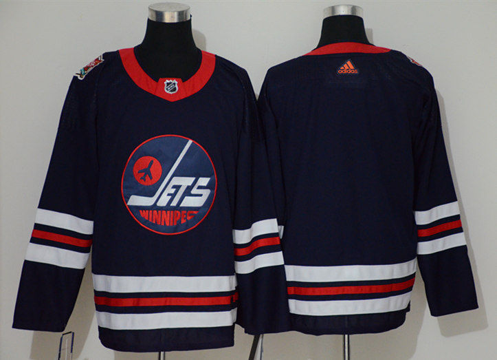 Men's Winnipeg Jets Blank adidas 2019-20 Navy Heritage WHA Classic Jersey