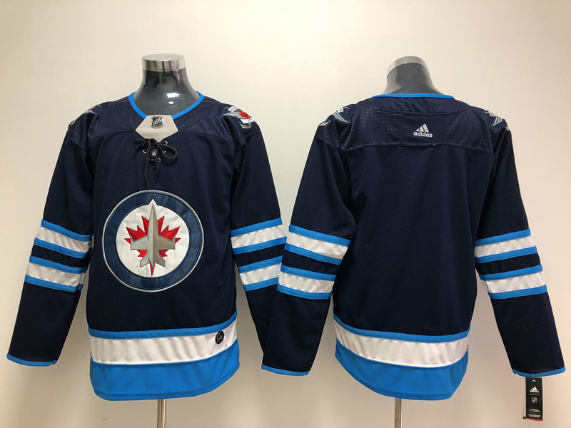 Men's Winnipeg Jets Blank adidas Navy Home Jersey Stitched