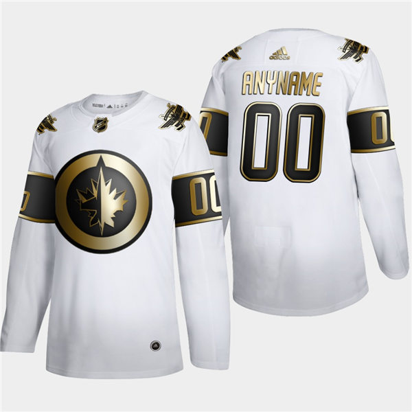 Men's Winnipeg Jets Custom adidas NHL Golden Edition White Authentic Jersey Stitched