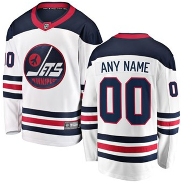 Men's Winnipeg Jets adidas Branded White Heritage Custom Jersey Stitched