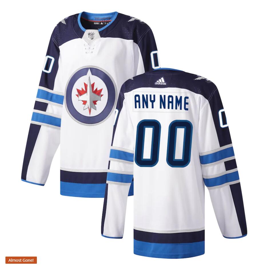 Men's Winnipeg Jets adidas White Away Authentic Custom NHL Jersey Stitched