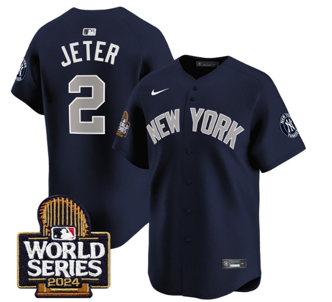 Men's Yankees 2024 World Series Vapor Premier Limited Jersey - All Stitched  ALTERNATE 2 DEREK JETER