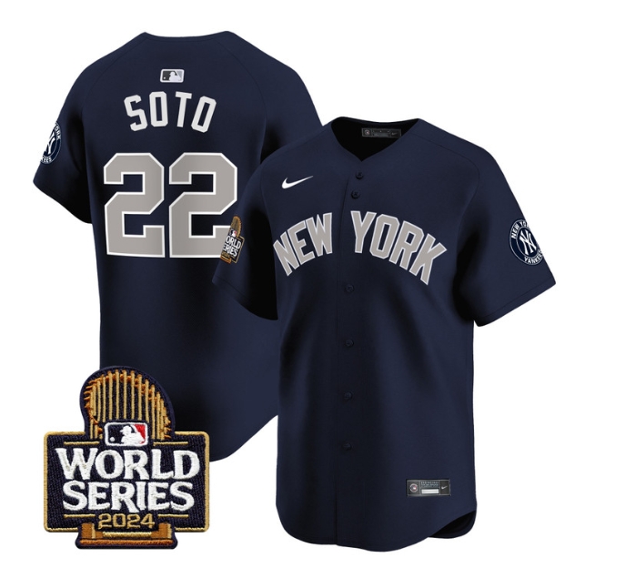 Men's Yankees 2024 World Series Vapor Premier Limited Jersey - All Stitched  ALTERNATE 22 JUAN SOTO
