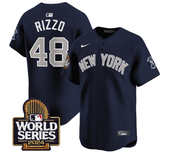 Men's Yankees 2024 World Series Vapor Premier Limited Jersey - All Stitched  ALTERNATE 48 ANTHONY RIZZO