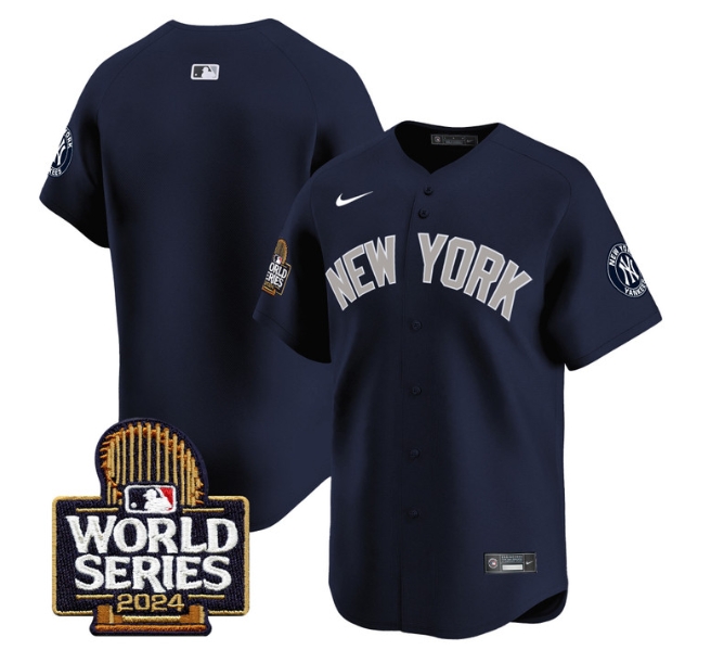 Men's Yankees 2024 World Series Vapor Premier Limited Jersey - All Stitched  ALTERNATE Blank