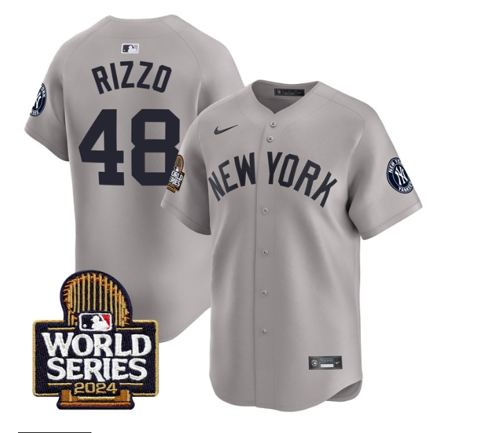 Men's Yankees 2024 World Series Vapor Premier Limited Jersey - All Stitched  GRAY 48 ANTHONY RIZZO