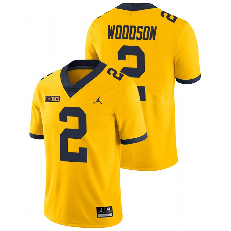 Men's Yellow Michigan Wolverines Charles Woodson Game College Football Jersey
