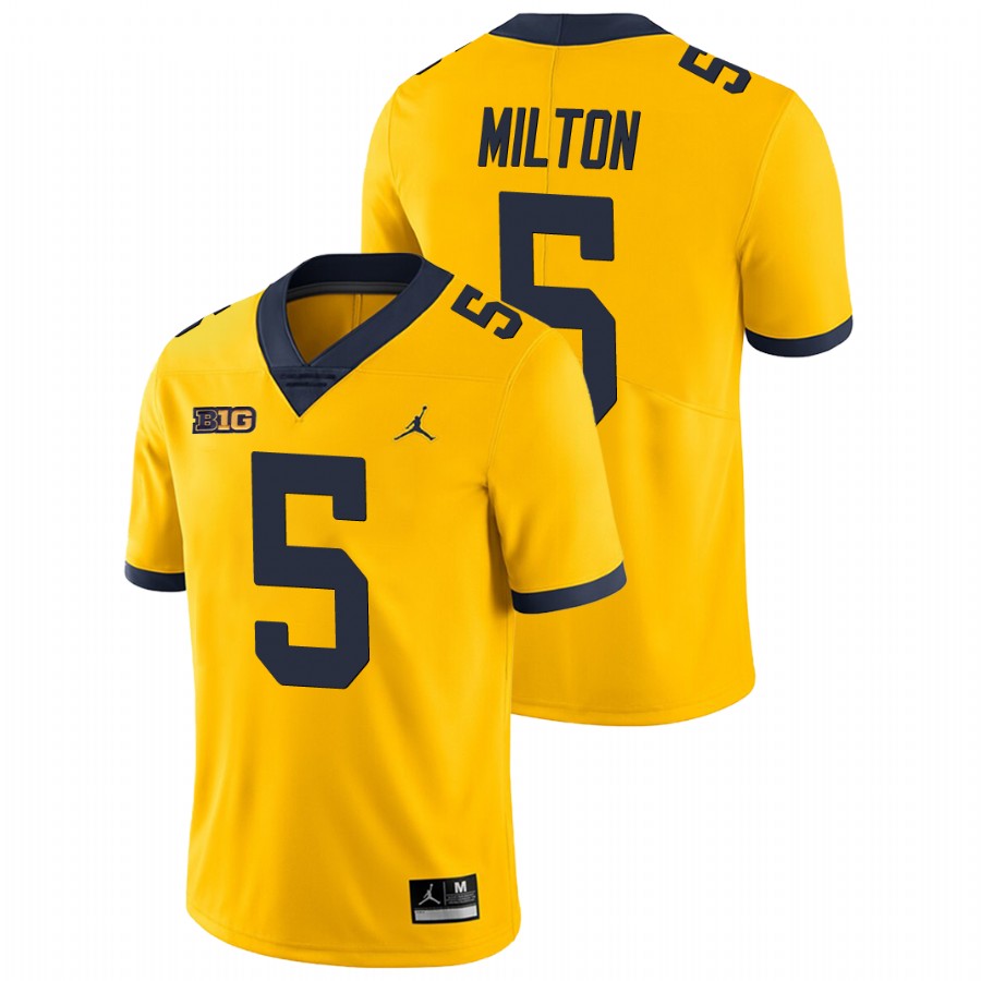 Men's Yellow Michigan Wolverines Joe Milton Game College Football Jersey