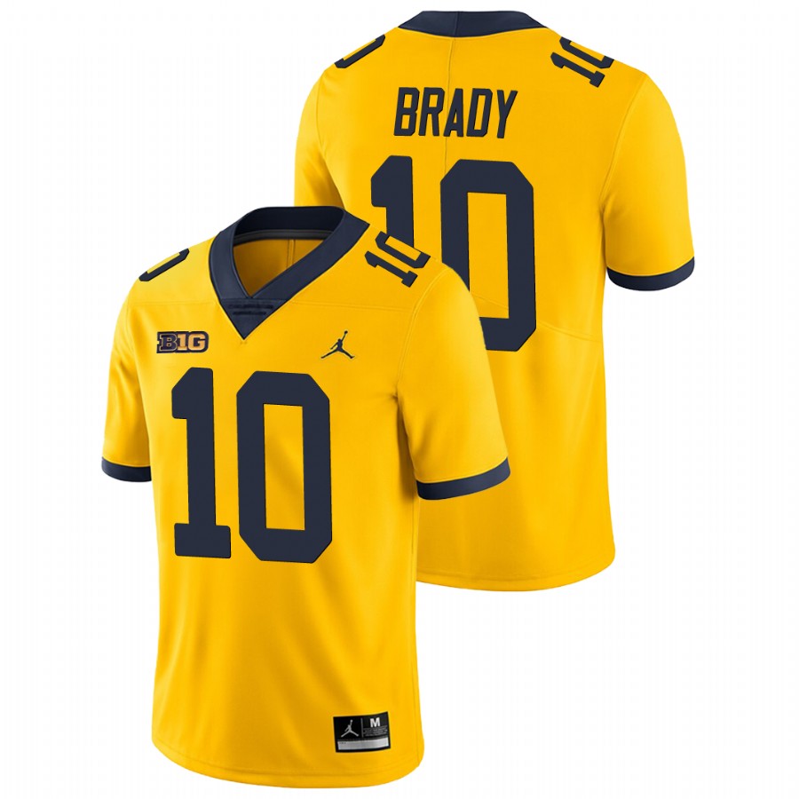 Men's Yellow Michigan Wolverines Tom Brady Game College Football Jersey