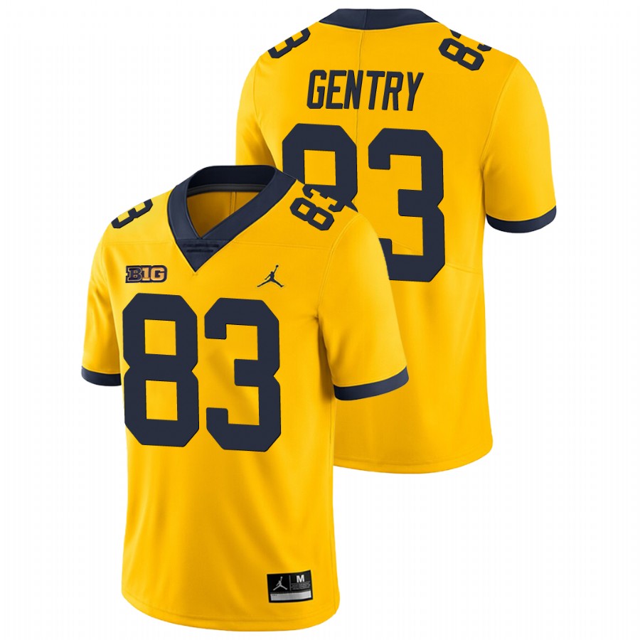Men's Yellow Michigan Wolverines Zach Gentry Game College Football Jersey