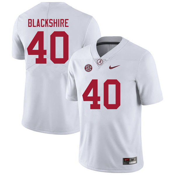 Men's Youth Alabama Crimson Tide #40 Kendrick Blackshire White College Football Game Jerseys