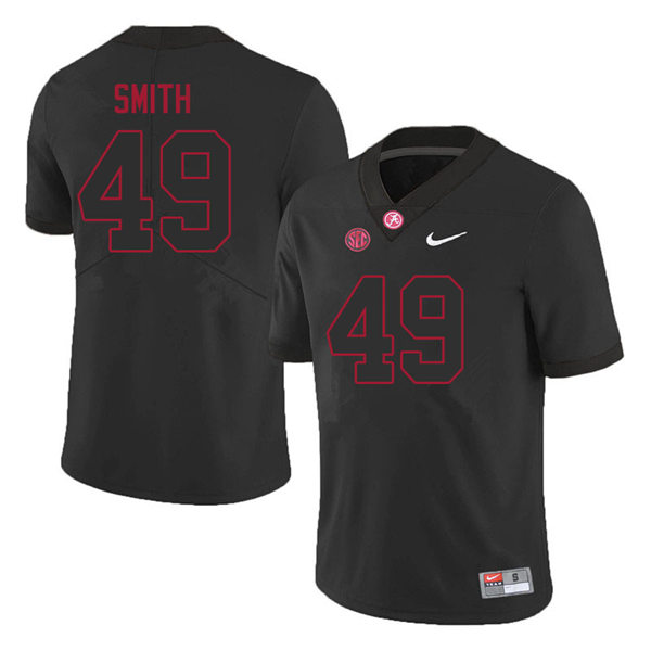 Men's Youth Alabama Crimson Tide #49 Jordan Smith Blackout College Football Jerseys