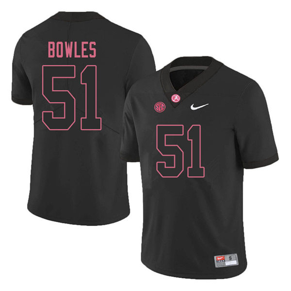Men's Youth Alabama Crimson Tide #51 Tanner Bowles Blackout College Football Jerseys