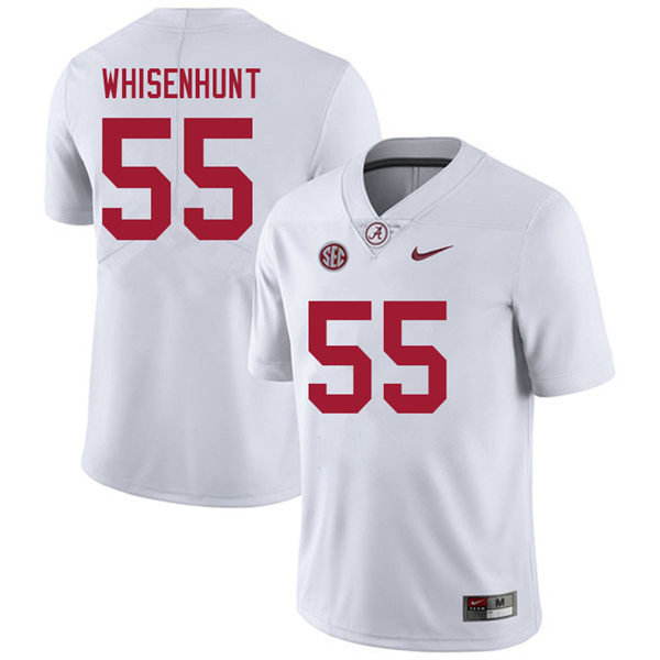 Men's Youth Alabama Crimson Tide #55 Bennett Whisenhunt White College Football Game Jerseys