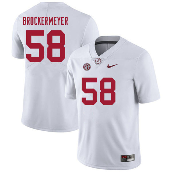 Men's Youth Alabama Crimson Tide #58 James Brockermeyer White College Football Game Jerseys