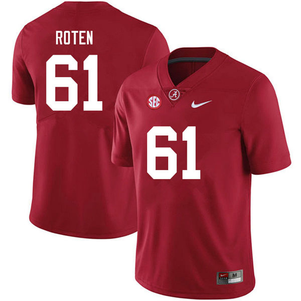 Men's Youth Alabama Crimson Tide #61 Graham Roten Crimson College Football Game Jerseys