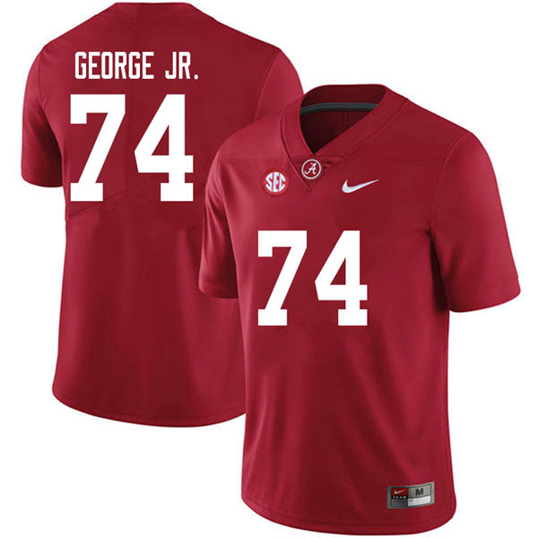 Men's Youth Alabama Crimson Tide #74 Damieon George Jr. Crimson College Football Game Jersey