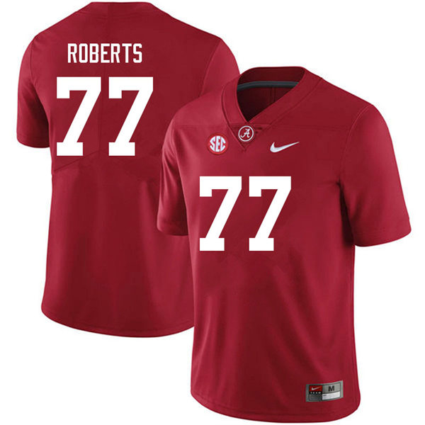Men's Youth Alabama Crimson Tide #77 Jaeden Roberts Crimson College Football Game Jersey