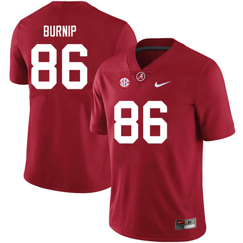 Men's Youth Alabama Crimson Tide #86 James Burnip Crimson College Football Game Jersey