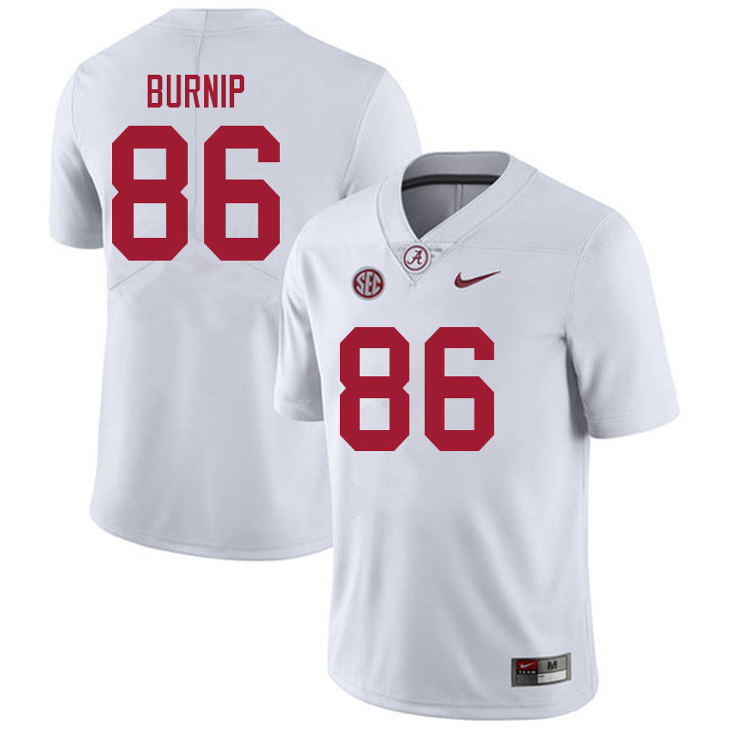 Men's Youth Alabama Crimson Tide #86 James Burnip White College Football Game Jerseys