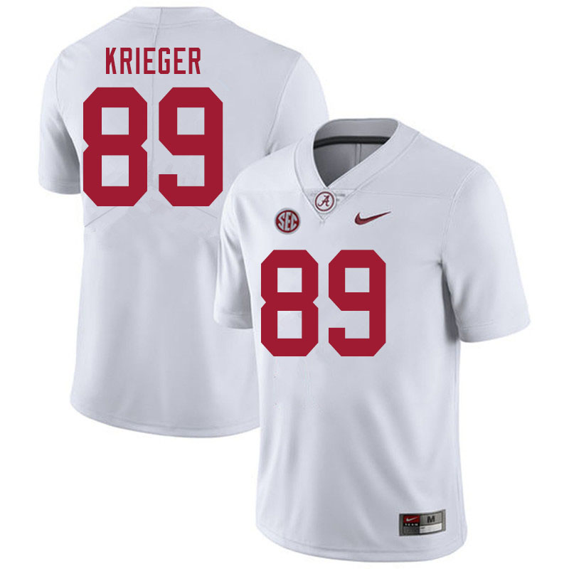 Men's Youth Alabama Crimson Tide #89 Grant Krieger White College Football Game Jerseys