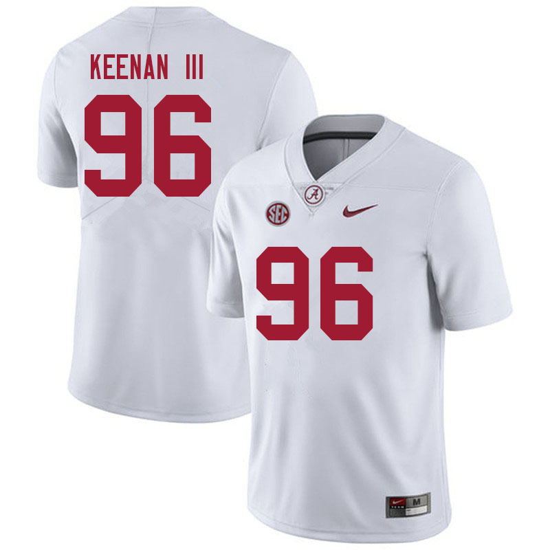 Men's Youth Alabama Crimson Tide #96 Tim Keenan III White College Football Game Jerseys