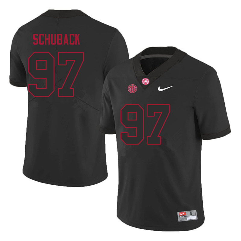 Men's Youth Alabama Crimson Tide #97 Reid Schuback Blackout College Football Jerseys