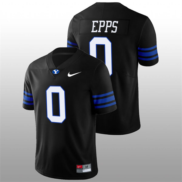 Men's Youth BYU Cougars #0 Kody Epps BYU Cougars 2022 Shamrock Series Black Football #0 Jersey
