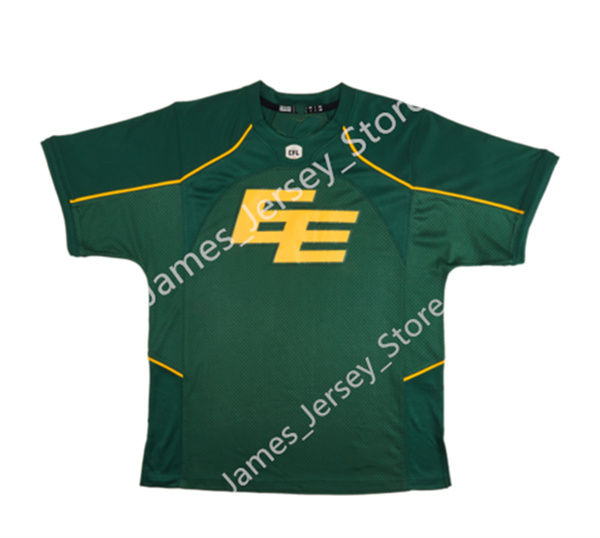 Men's Youth CFL Edmonton Elks Custom  New Era Third Green EE Football Jersey
