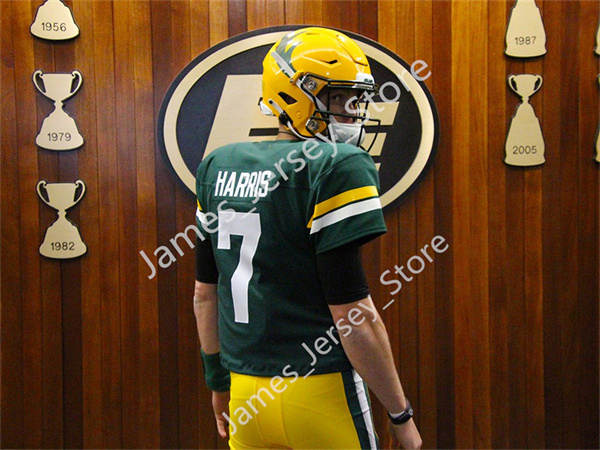 Men's Youth CFL Edmonton Elks Custom  Third Green EE Football Jersey