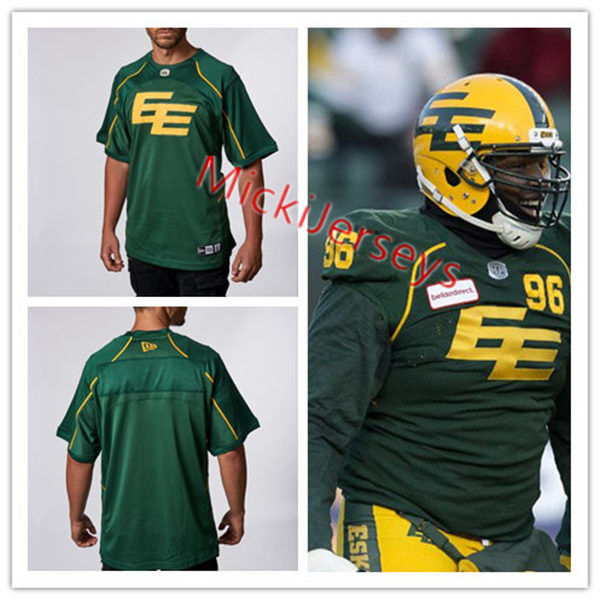Men's Youth CFL Edmonton Elks Custom 2020 New Era Third Green EE Football Jersey